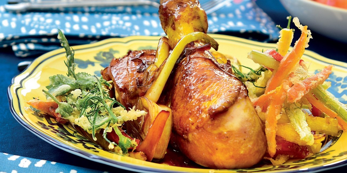 Chicken Teriyaki and Fried Veggies Recipe - La Cucina Italiana