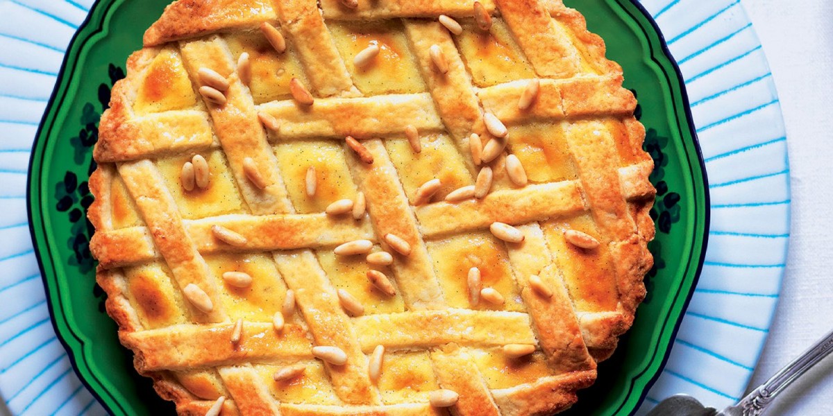 Rich & Creamy Custard Tart With Pine Nuts