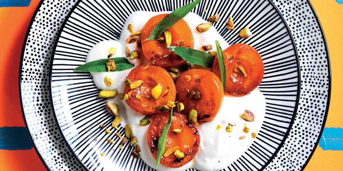 Apricots with Honey, Sour Cream and Pistachios Recipe La Cucina Italiana