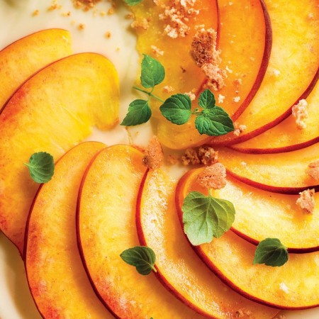 Caramel Mousse & Peach Tart