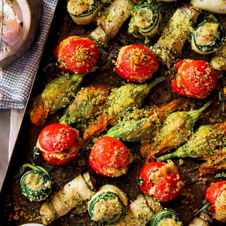 Stuffed Veggies Au Gratin