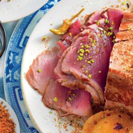 Light & Savory Seared Tuna With Olives and Pistachios