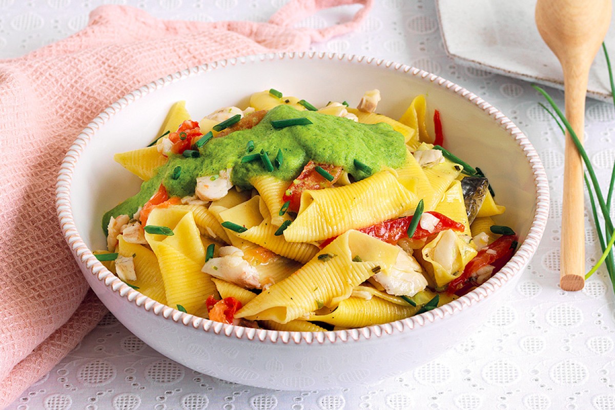 Garganelli With Sea Bass, Fresh Tomatoes and Zucchini Sauce Recipe La