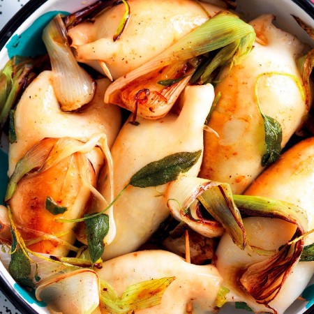 Squid Stuffed With Fava Beans and Spring Onions
