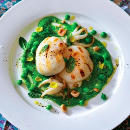 Grilled Cuttlefish Over Purée