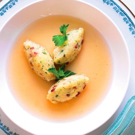 Bread Gnocchi in Ham Stock