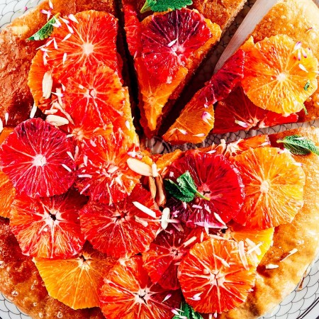 Orange, Mint and Almond Pizza 
