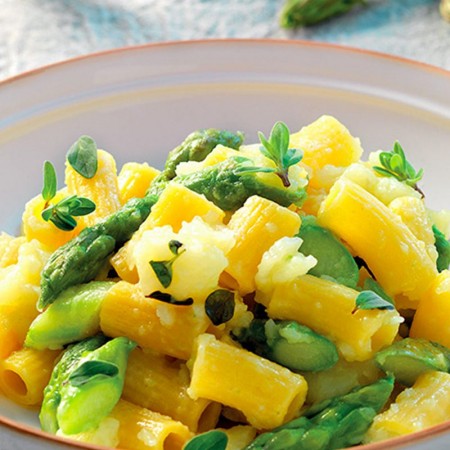 Maccheroncini With Potatoes, Asparagus and Marjoram
